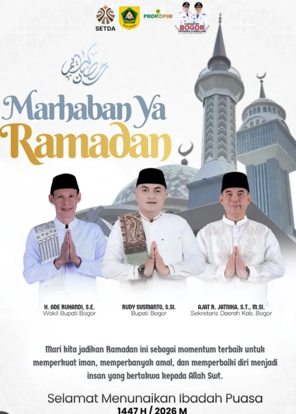 Pemerintah Kabupaten Bogor mengucapkan : Selamat Menunaikan Ibadah Puasa 1447 H/2026 M